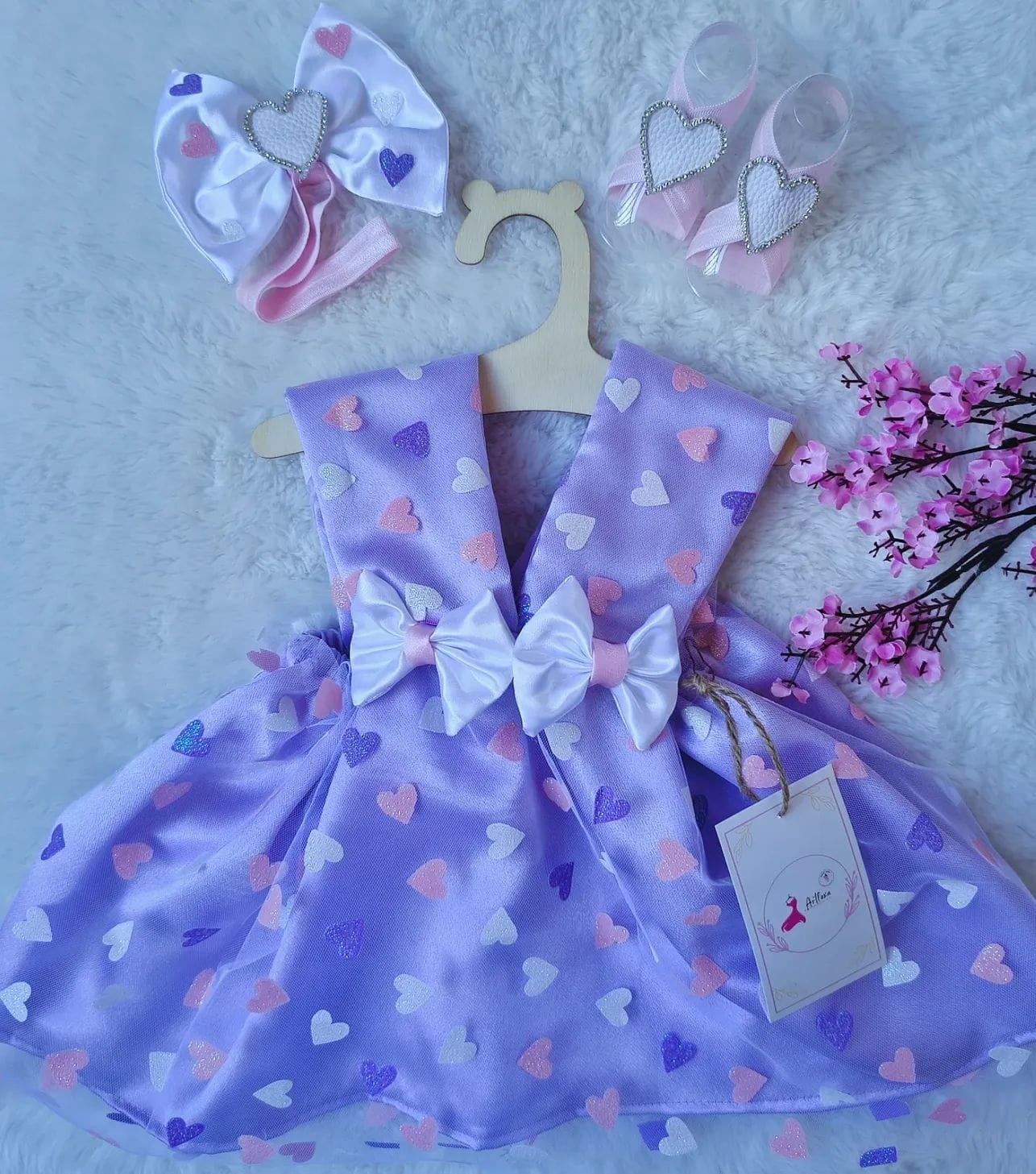 👗 Vestido “Corazones Lila” | Set Bebé